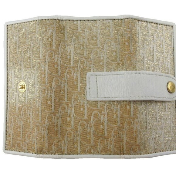 DIOR Key Case Trotter Beige White Canvas x Leather Authentic USED - Picture 8 of 10